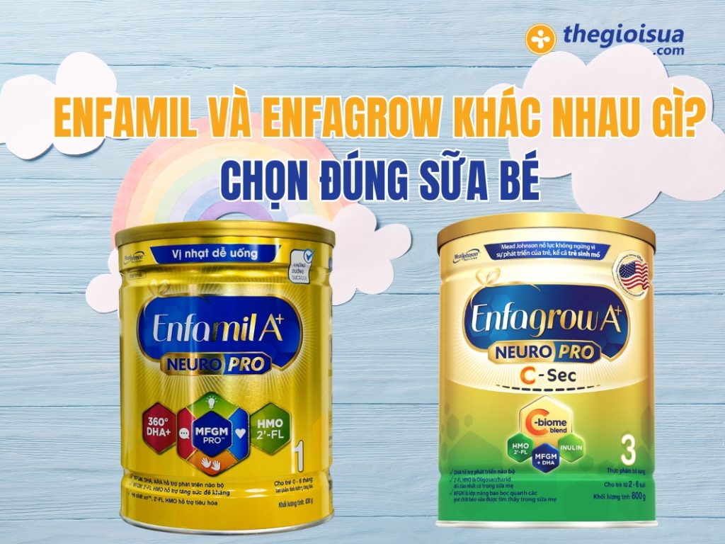 Sữa Enfamil và Enfagrow Khác Nhau Gì? So Sánh Chi Tiết