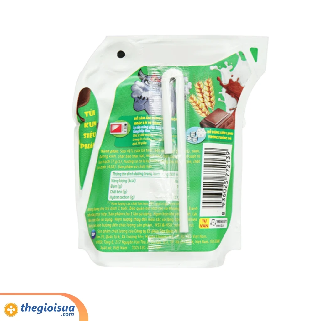 Thức uống dinh dưỡng LIF KUN socola lúa mạch túi 110 ml, thùng 24 túi