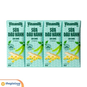 Sữa đậu nành cao Canxi Vinamilk ít đường hộp 180ml