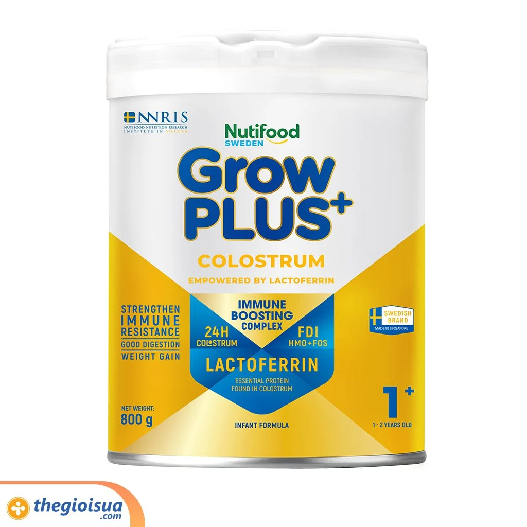 Sữa bột Grow Plus+ colostrum Lactoferrin 1+ 800g (từ 1-2 tuổi)