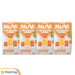 Sữa Tươi Lên Men Tiệt Trùng NUVI Vị Cam 4x100ml