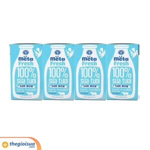 Sữa tươi ít đường bổ sung sữa non Meta Fresh 4*110ml