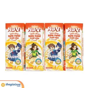 Sữa tươi trái cây tươi Nuvi cam hộp 180ml