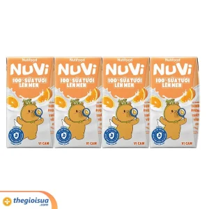 Sữa Tươi Lên Men Tiệt Trùng NUVI Vị Cam 4x100ml