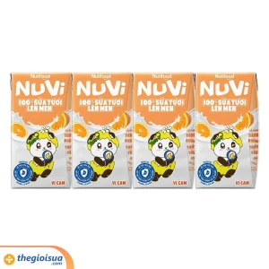 Sữa Tươi Lên Men Tiệt Trùng NUVI Vị Cam 4x100ml