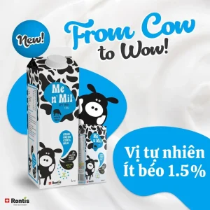 Sữa tươi tiệt trùng Me n’ Mil UHT Natural Milk 1,5% 200ml