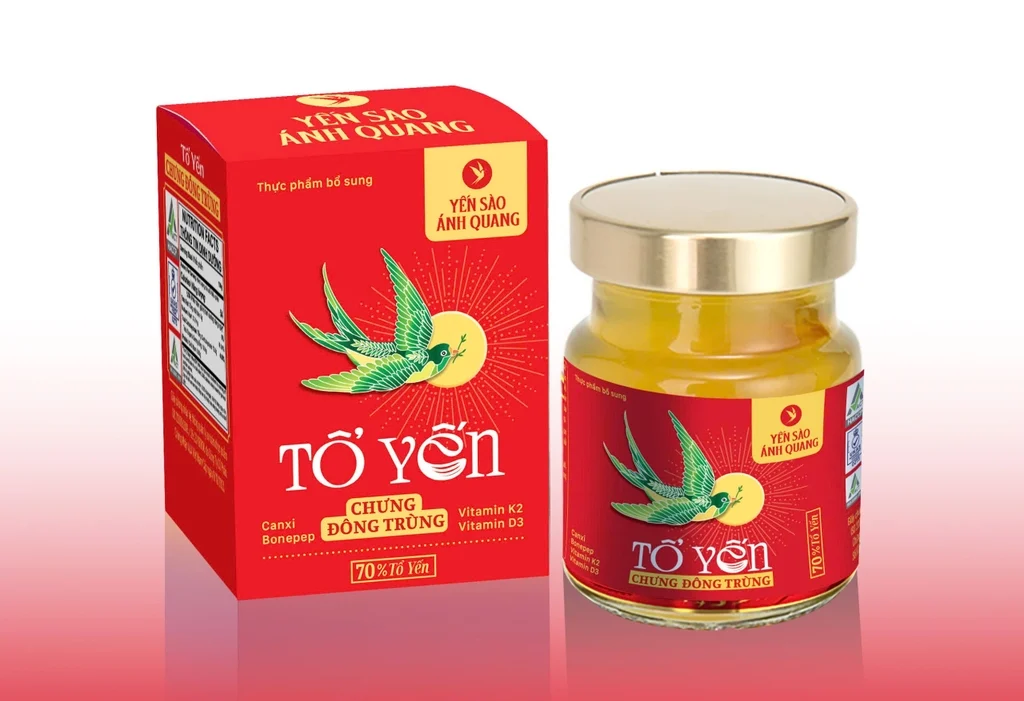 Yến sào Ánh Quang – Tổ yến chưng đông trùng 70% 70ml
