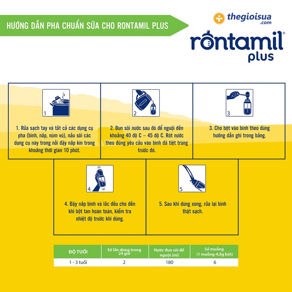 Rontamil Plus 3 800g (cho bé 1-3 tuổi)
