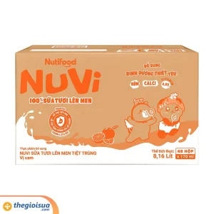 Sữa Tươi Lên Men Tiệt Trùng NUVI Vị Cam 4x170ml