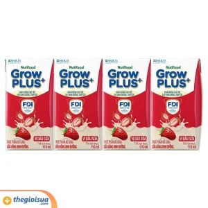 Sữa Pha Sẵn GrowPlus+ Vị Dâu sữa Hộp 110ml
