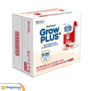 Sữa Pha Sẵn GrowPlus+ Vị Dâu sữa Hộp 110ml