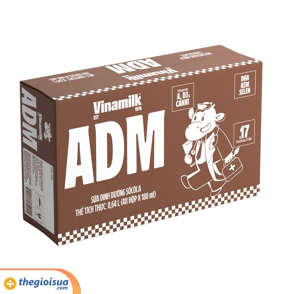 Sữa dinh dưỡng Sôcôla Vinamilk ADM 180ml