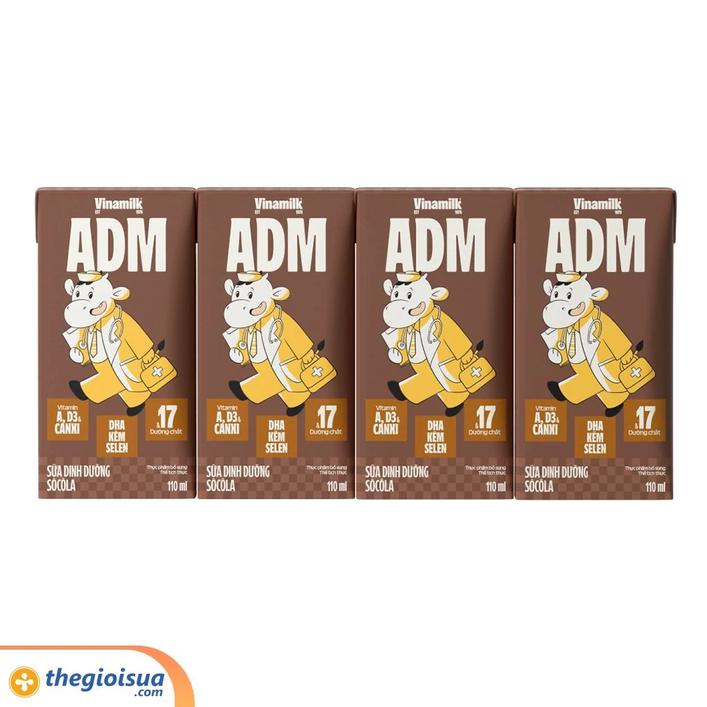 Sữa dinh dưỡng Sôcôla Vinamilk ADM 110ml