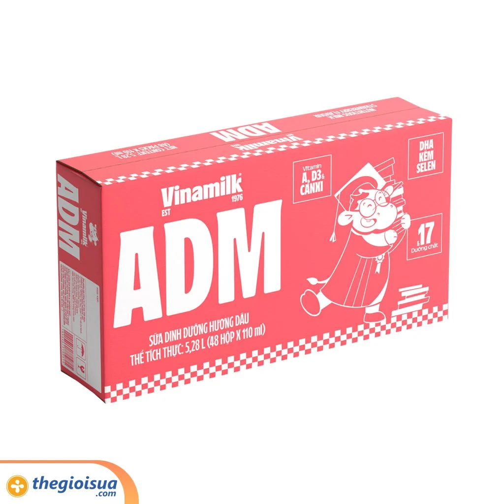 Sữa tươi Vinamilk ADM hương dâu 110ml