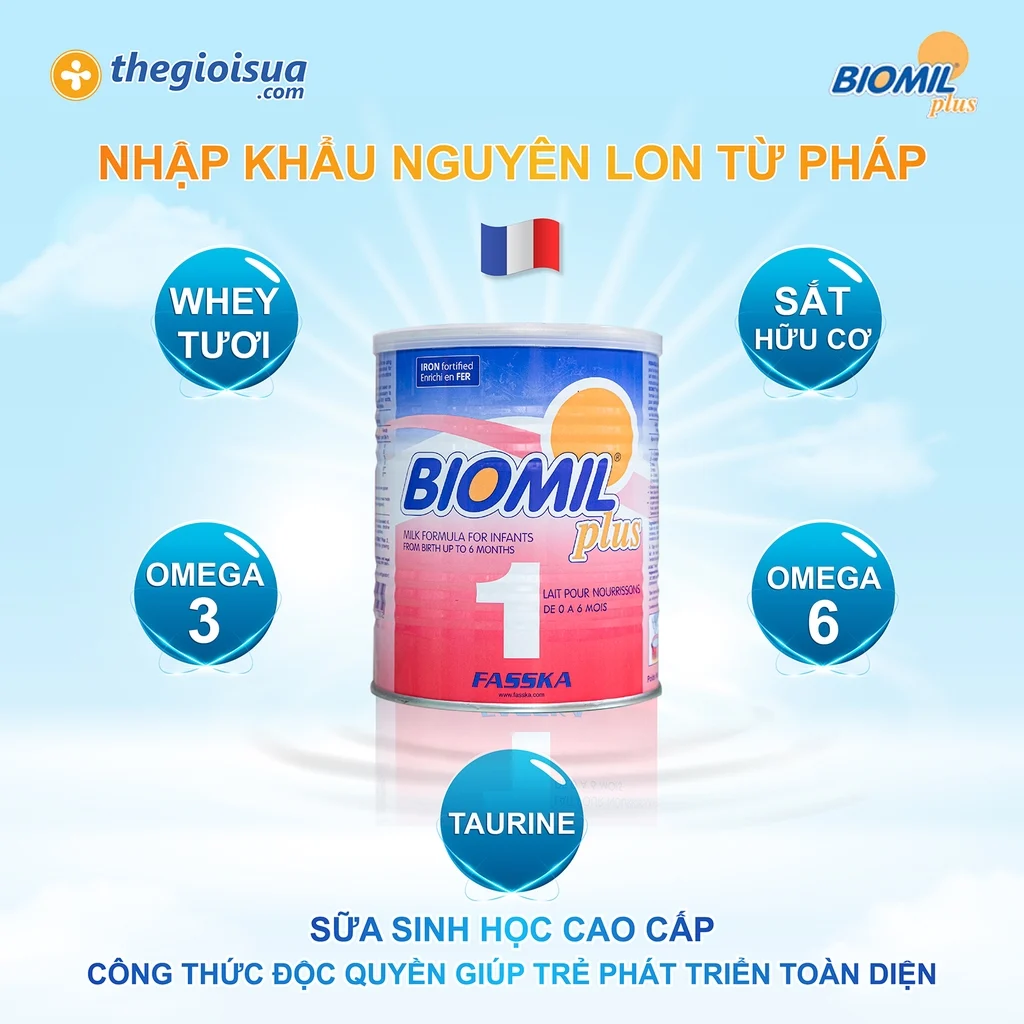 Sữa bột Biomil Plus 1 cho bé (0-6 tháng)