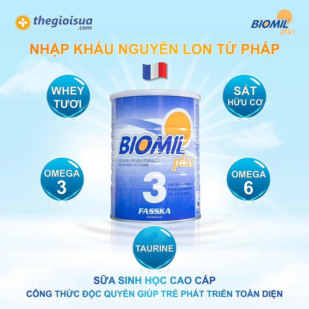 Sữa bột Biomil Plus 3 cho bé (1-3 tuổi)