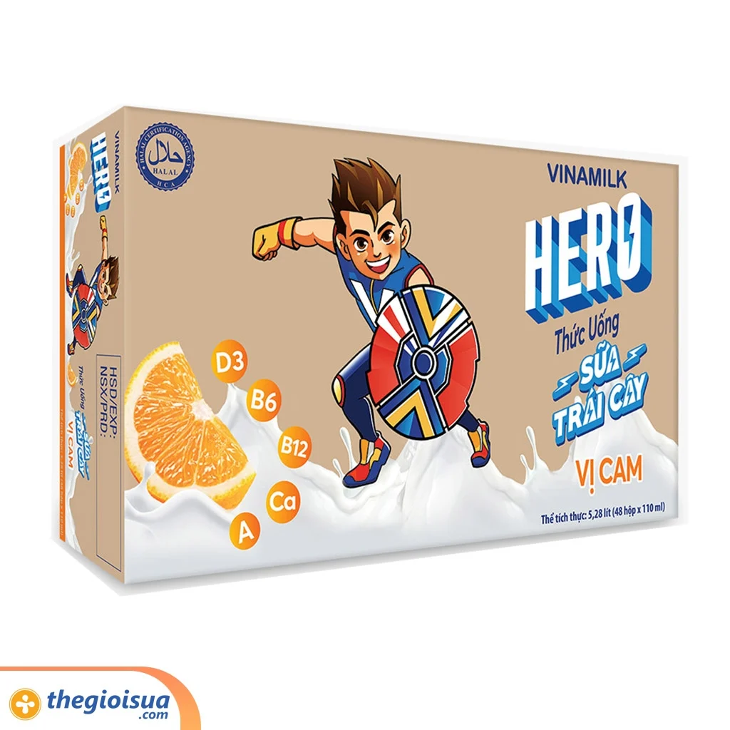 Sữa trái cây Vinamilk Hero vị cam 110ml