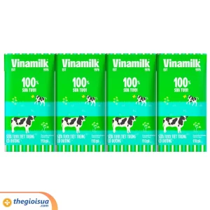 Sữa tươi tiệt trùng Vinamilk 100% có đường 4x110ml