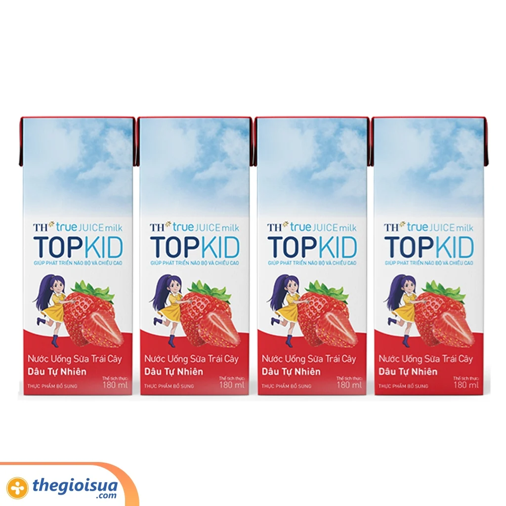 Sữa Nước Trái Cây Dâu Topkid 180ml