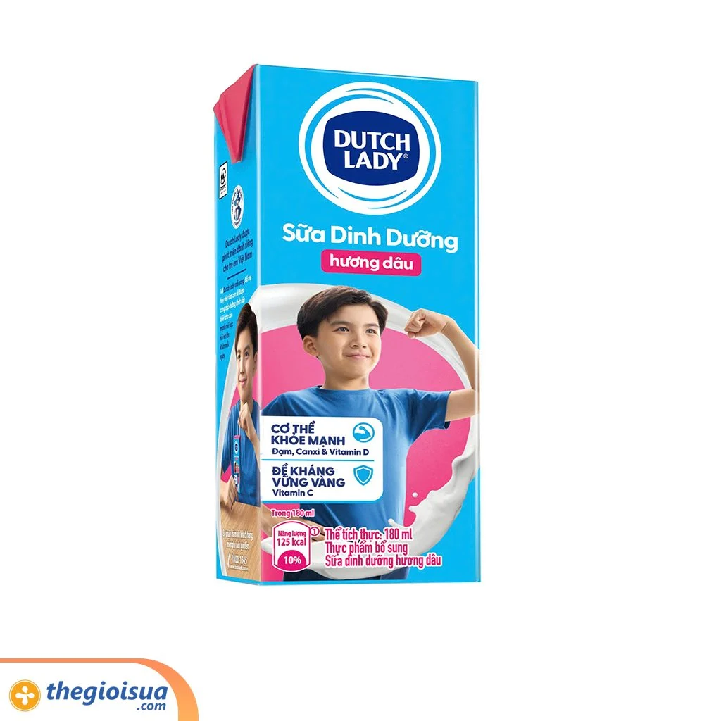 Sữa tươi tiệt trùng Dutch Lady Dâu 4x180ml