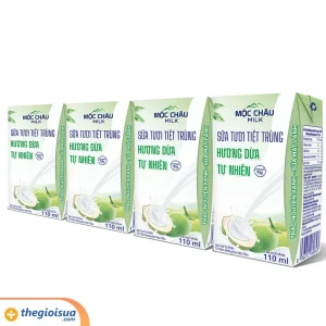 Sữa tươi tiệt trùng Mộc Châu Dừa 4x110ml