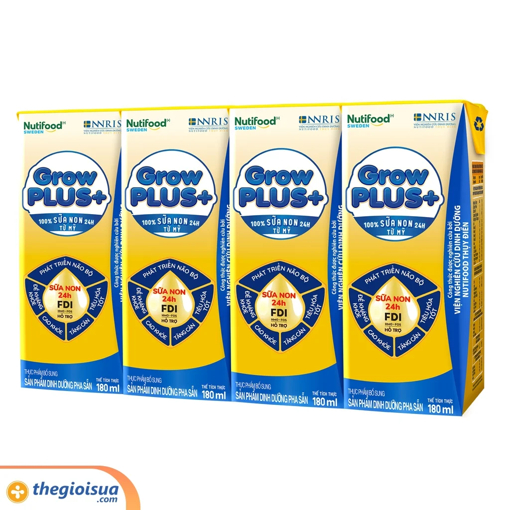 Sữa bột pha sẵn GrowPLUS+ Vàng trên 2 tuổi – Sữa non tăng đề kháng 180ml