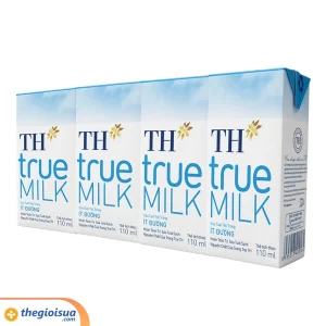 Sữa tươi tiệt trùng TH True Milk ít đường 4x110ml