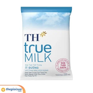 Sữa tươi tiệt trùng TH ít đường bịch 220ml