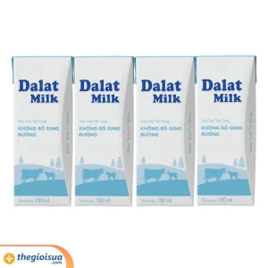 Sữa tươi tiệt trùng không đường Dalatmilk 180ml