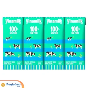 Sữa tươi 100% tiệt trùng Vinamilk không đường 4x180ml