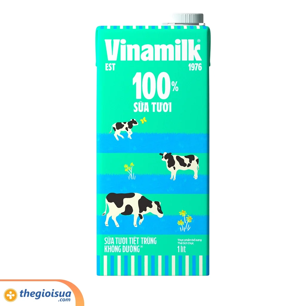 Sữa tươi tiệt trùng Vinamilk 100% không đường 1L