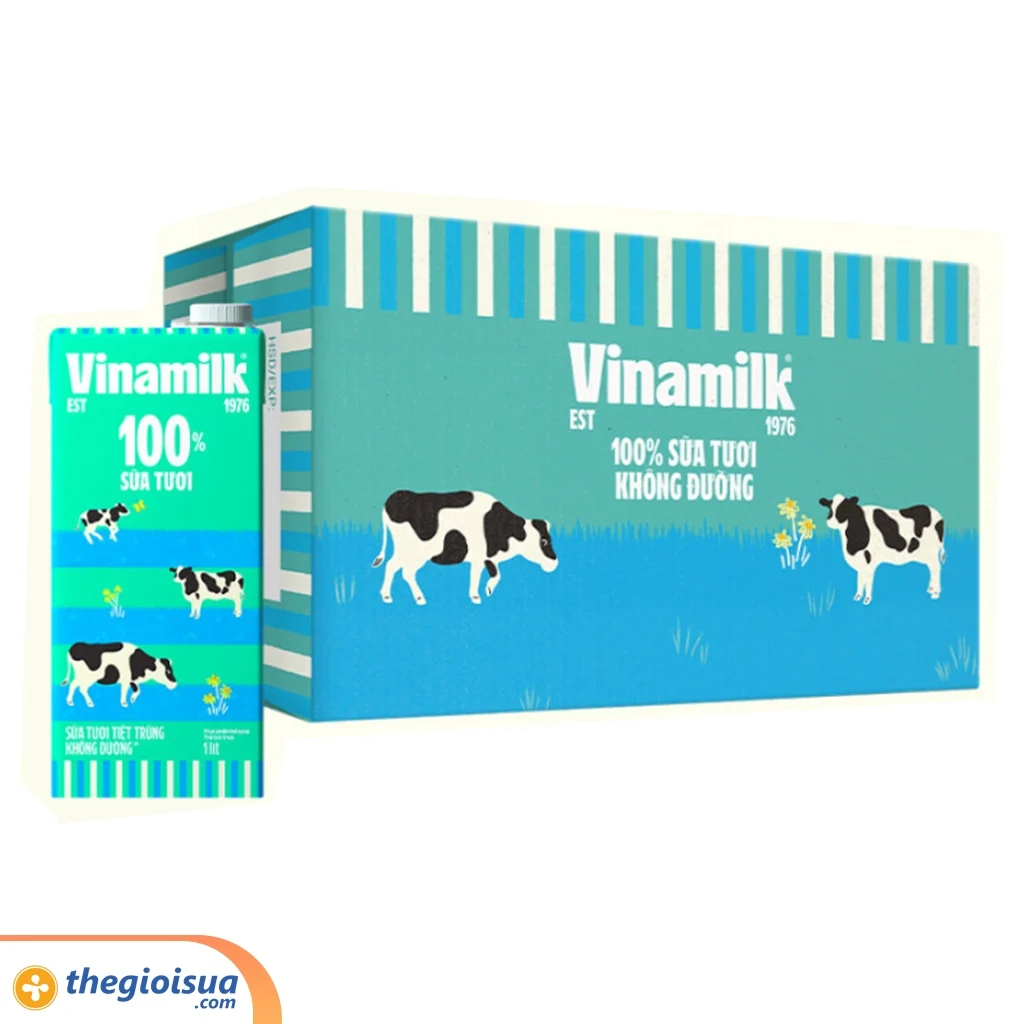 Sữa tươi tiệt trùng Vinamilk 100% không đường 1L