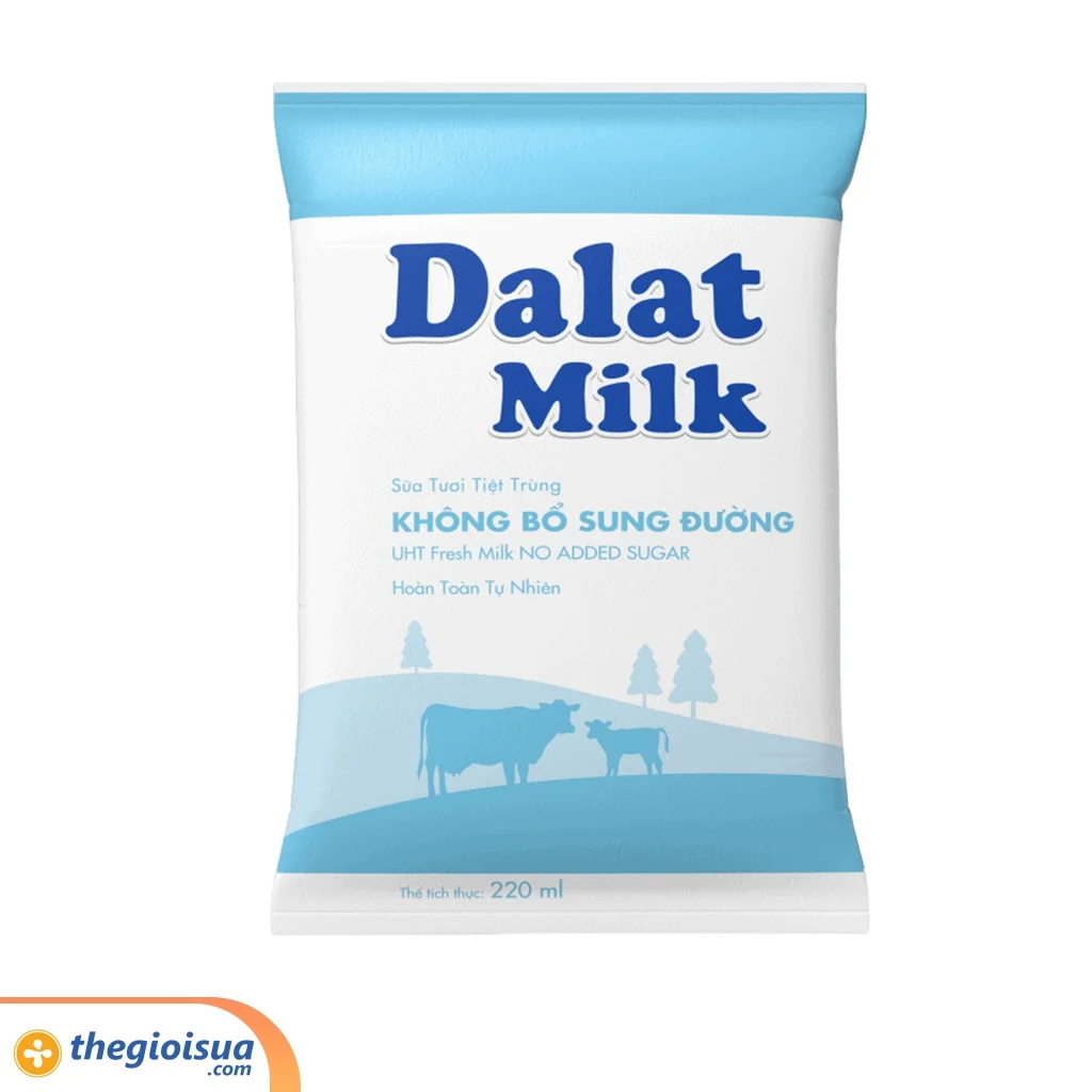 Sữa tươi tiệt trùng không đường Dalatmilk 220ml