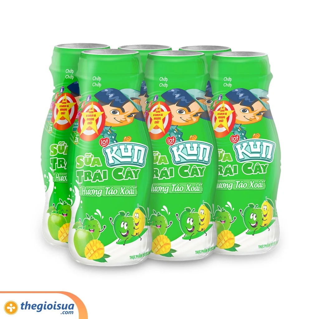 Sữa Trái Cây Kun hương Táo xoài chai 85ml