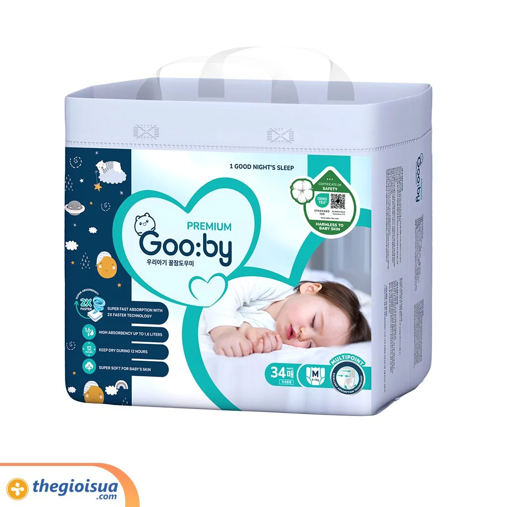 Bỉm quần Goo:by Premium size M 34 miếng (cho bé 6 – 11kg)