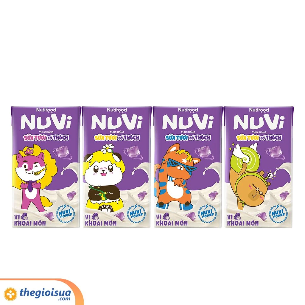 Sữa tươi NUVI có thạch vị khoai môn hộp 100ml