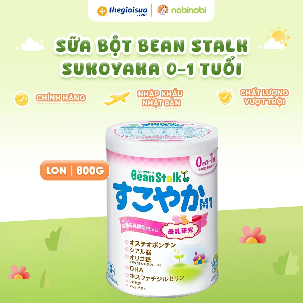 Sữa bột công thức Bean Stalk Sukoyaka (0-1 tuổi 800g)