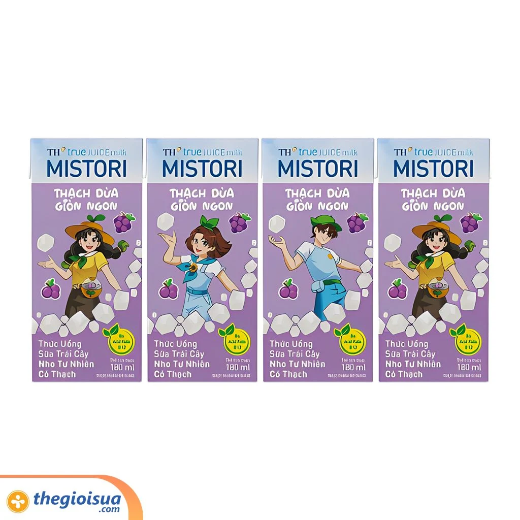 Sữa trái cây TH Nho thạch Mistori 180ml