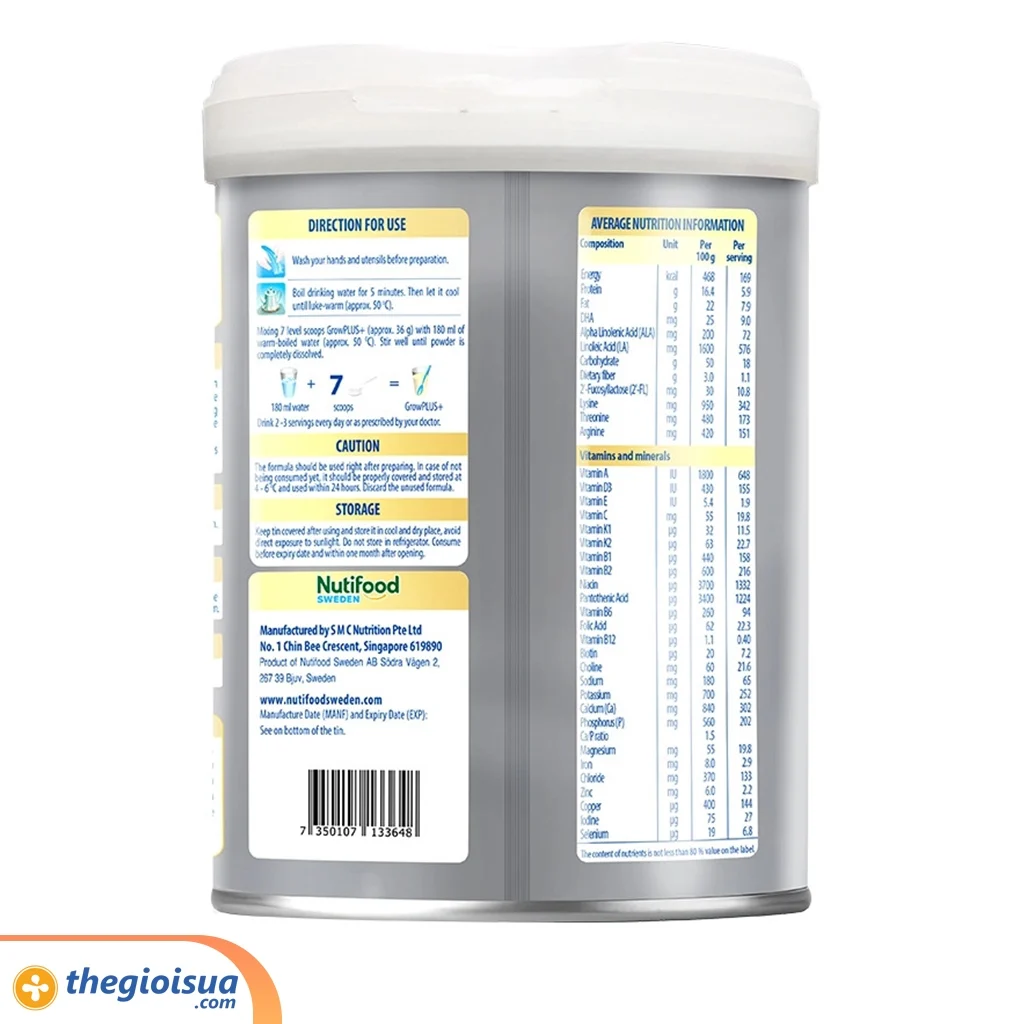 Sữa bột công thức GrowPlus+ Height Boosting 2+ (trên 2 tuổi) 800g