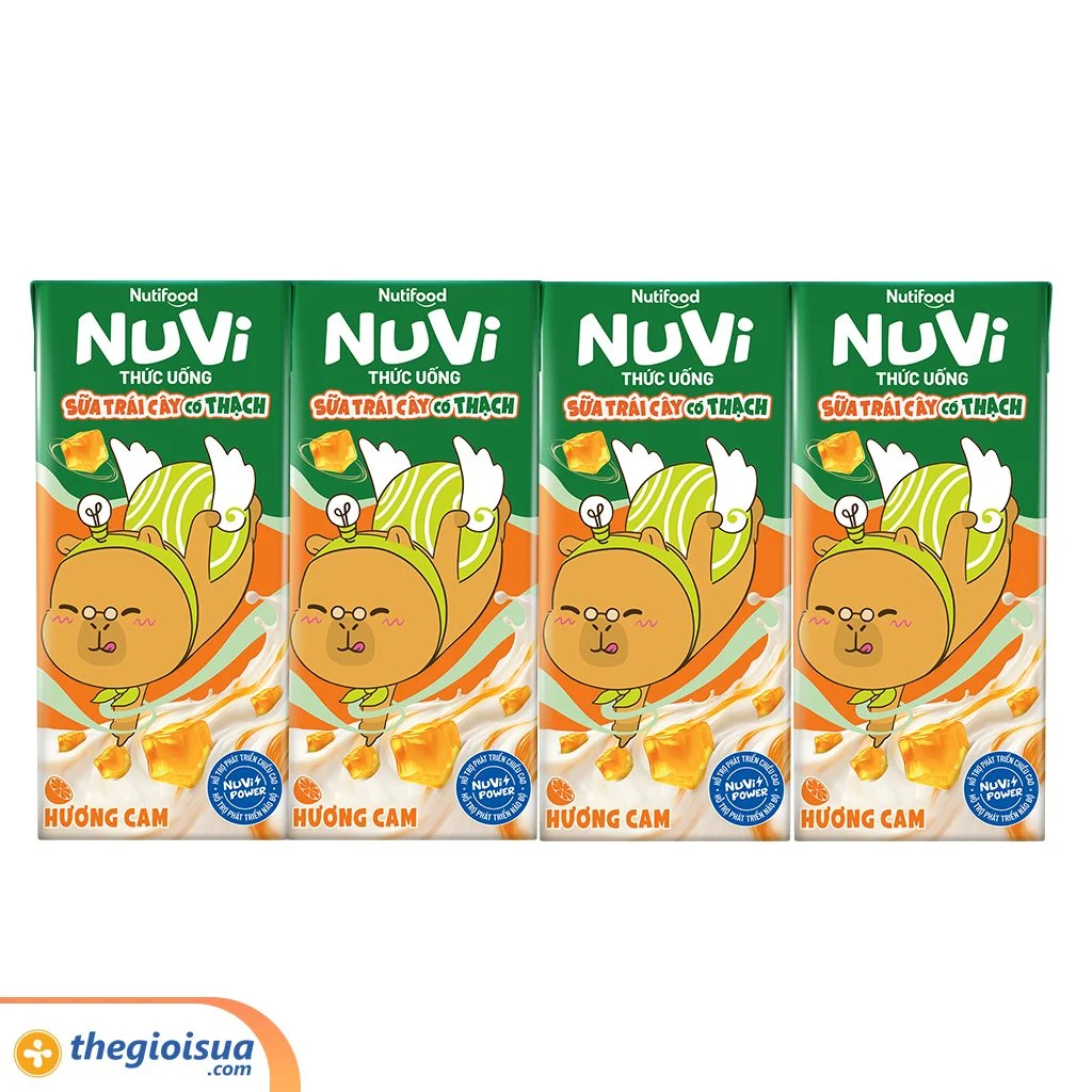 Sữa uống NuVi có thạch hương cam hộp 170ml