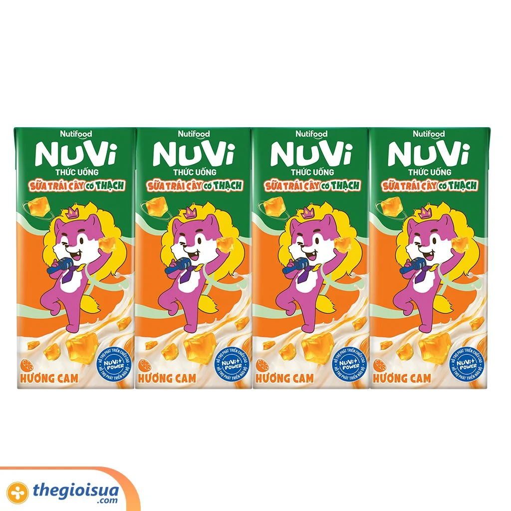 Sữa uống NuVi có thạch hương cam hộp 170ml