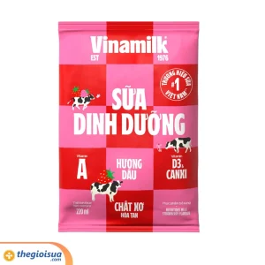 Sữa tươi Vinamilk Hương Dâu túi 220ml