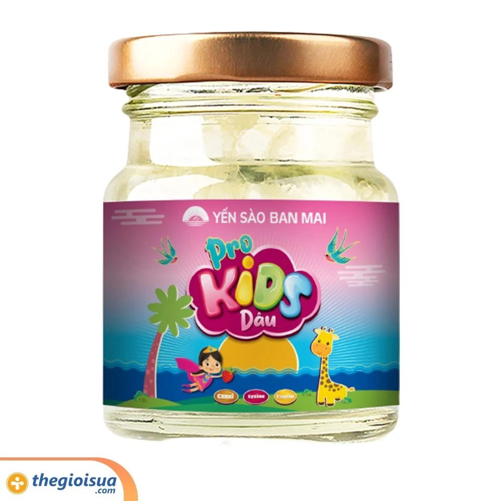 Yến sào Ban Mai – Pro Kids Hương Dâu – Yến tươi 1.8g 6x70ml