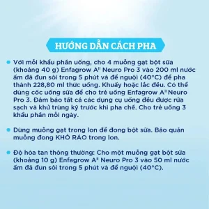 Sữa Enfagrow A2 NeuroPro số 3 800g (1 – 6 tuổi)