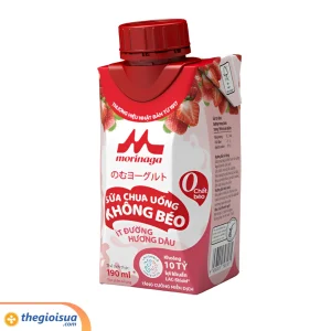 Sữa chua uống không béo ít đường hương dâu Morinaga 190ml