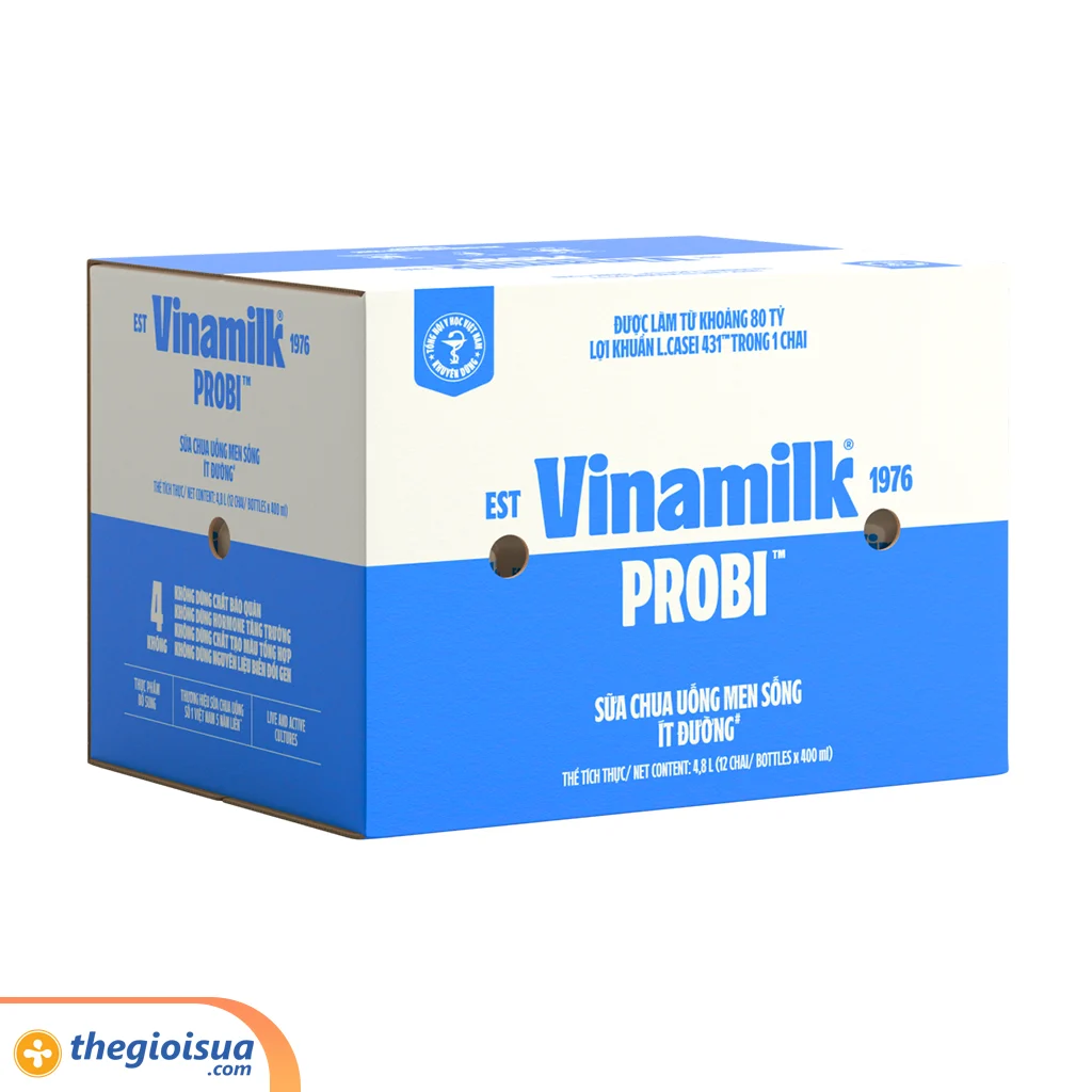 Sữa chua uống men sống ít đường Vinamilk Probi 400ml