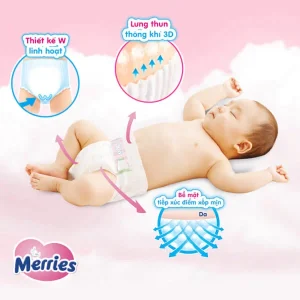 Tã quần Merries size M 58 miếng