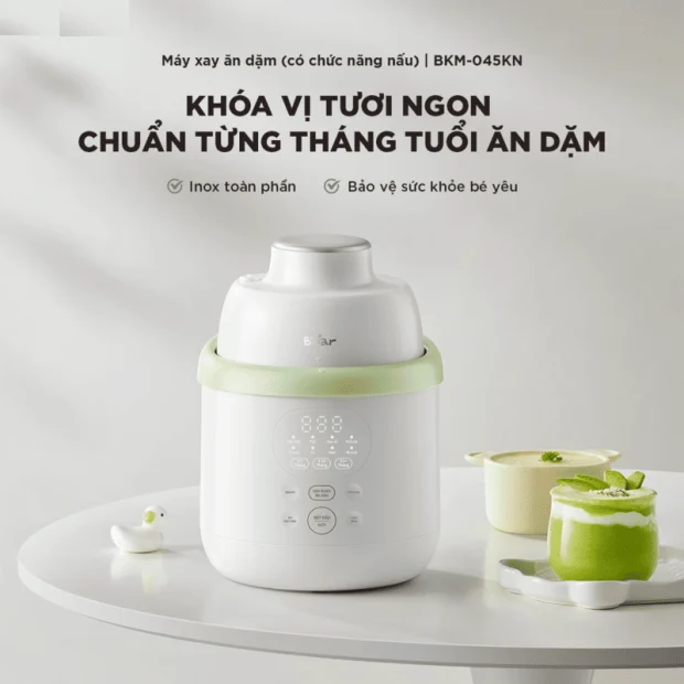 Máy xay nấu thức ăn 0.35L Bear BFM-045KN