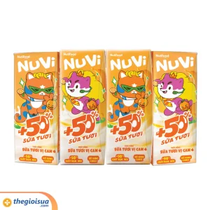 Sữa tươi trái cây tươi Nuvi cam hộp 180ml
