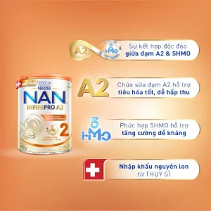 Sữa bột Nestle Nan Infinipro A2 số 2 400g (12-24 tháng)